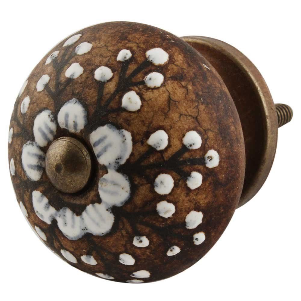 Maniglie per cassetti & Pomelli per mobili: Möbelknopf braun/ws mit Broncebeschlag – Nuovo e nell'imballaggio originale da Schwerzenbach venduto da Alperose03
