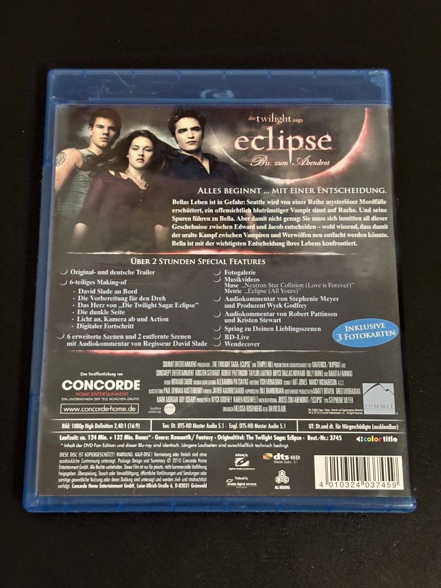 Tutti i DVDs: Twilight Saga Eclipse Blu-ray Deluxe Fan Edition – Usato da Luzern venduto da Armastra 1