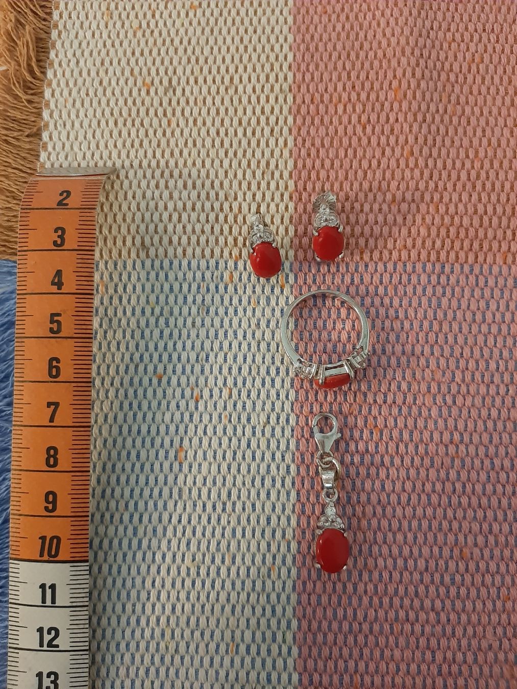 Ohrringe & -stecker: Silber Schmuck-Set mit roten Korallen Steinen – Neu (gemäss Beschreibung) aus Zürich von mco_nd92