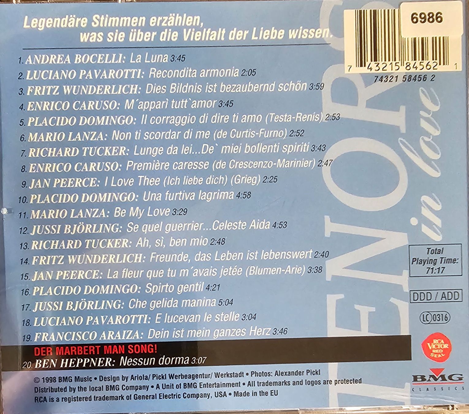 CDs: Various - Tenors In Love – Gebraucht aus Wahlen b. Laufen von Cg10 1