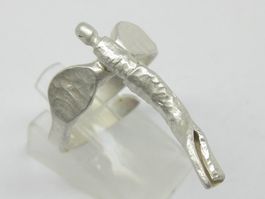 Unikat Ring Silber (925) 999 + MP Engel Gr. 60