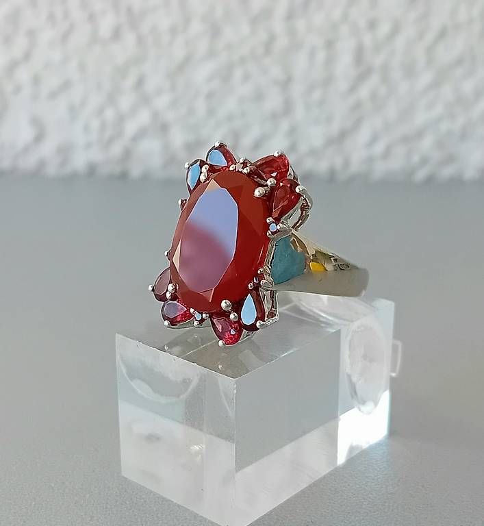 Ringe: Ring mit Karneol und Granat in Silber – Gebraucht aus Stans von wer_fd5f 3
