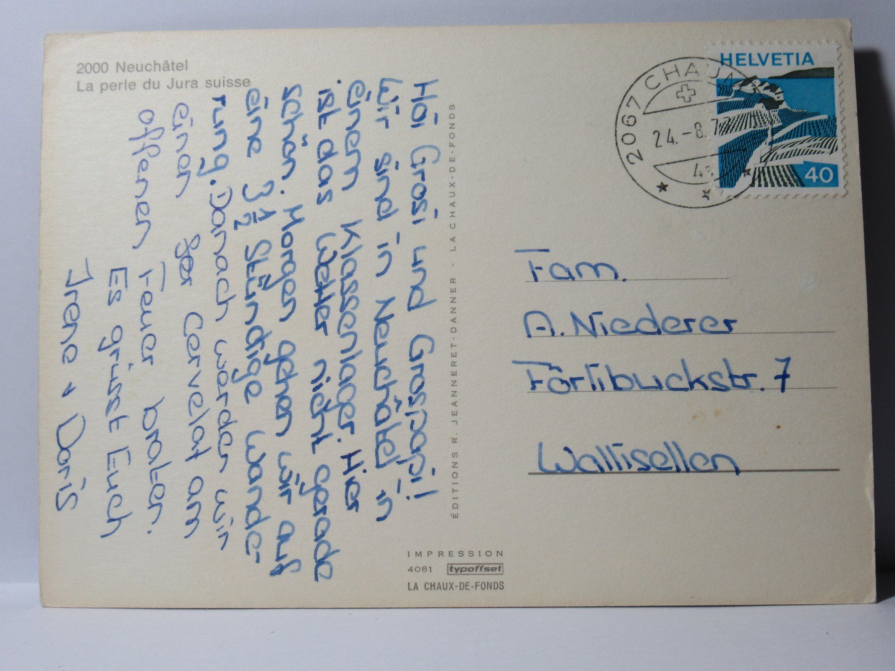 Cartes postales: Neuchâtel – D'occasion à Grenchen par frechri 1