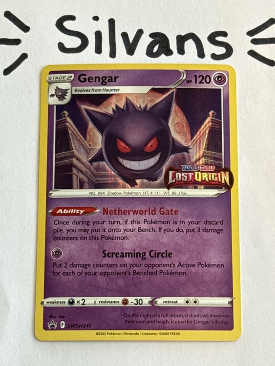 Gengar Holo Black Star Promo Lost Origin SWSH241 Englisch (Neu (gemäss ...