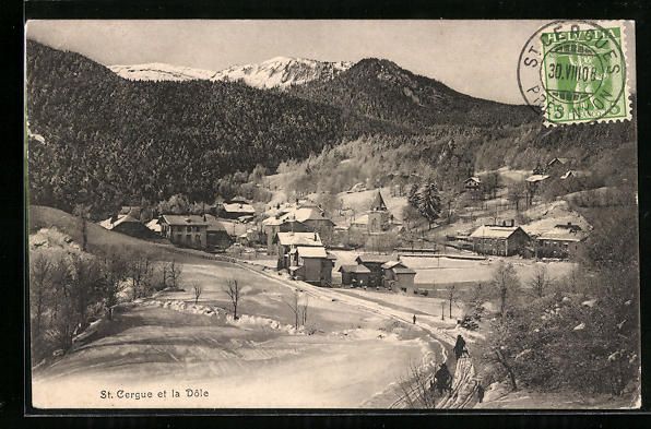 Cartoline postali: Saint Cergues, Vue Générale et la Dole – Usato da Berlin venduto da bartko-reher