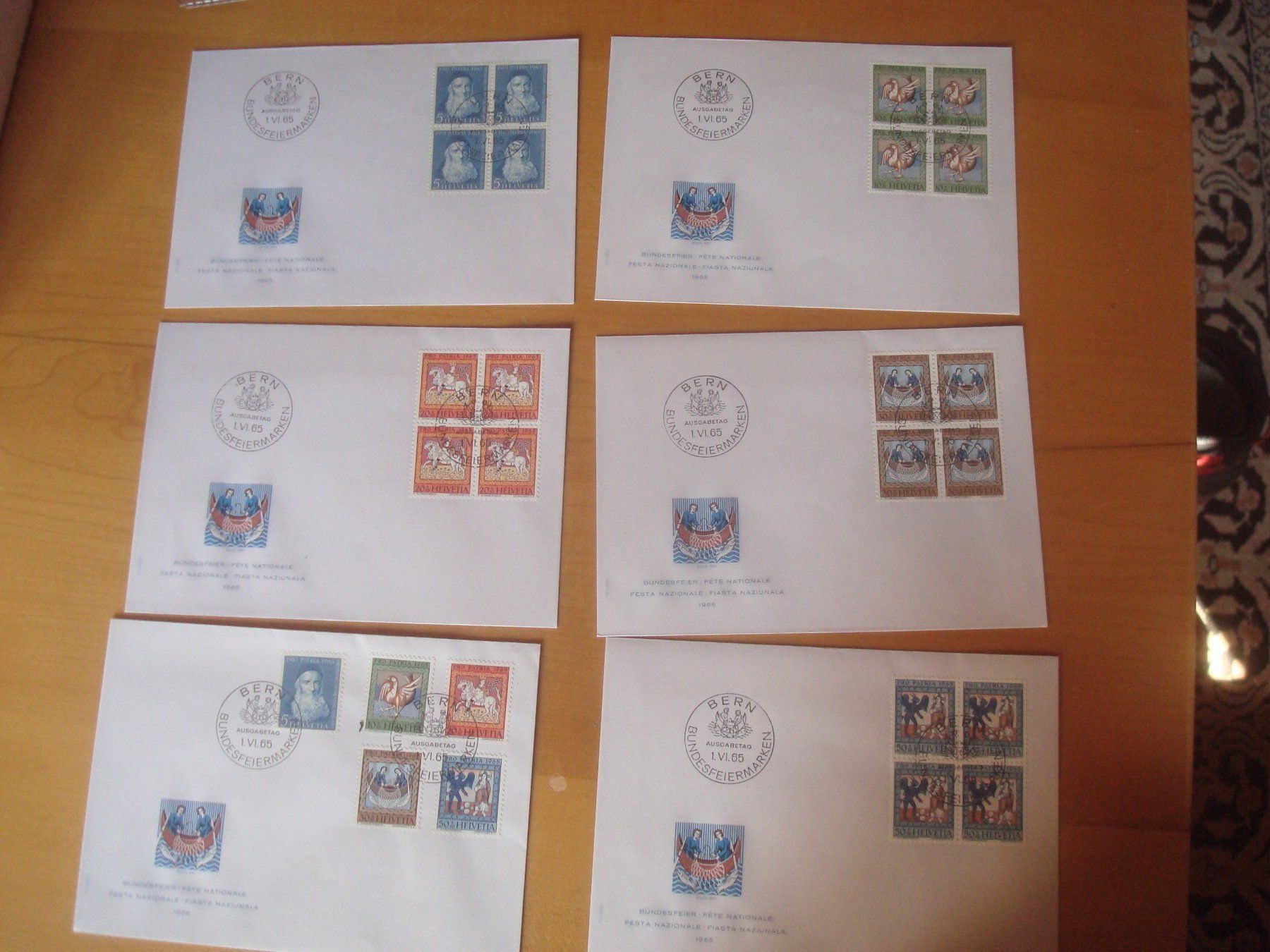 Tutti i francobolli: PP 1965 FDC Serie und 4er – Usato da Gordola venduto da Polentaefung