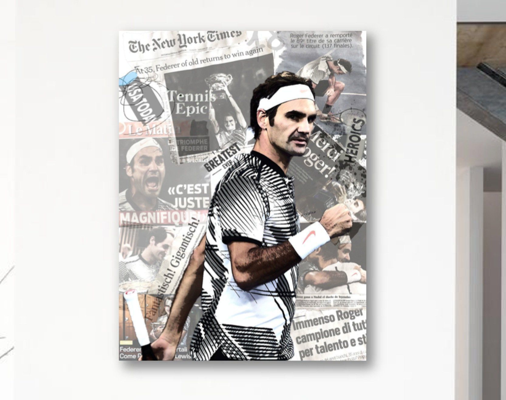 Foto & Immagini: Roger Federer Pop Art Newspaper Headlines Maestro Kunst Bild – Nuovo (secondo la descrizione) da St. Niklausen LU venduto da Stefan_Bammert_Art