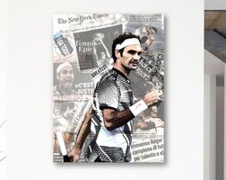 Roger Federer Pop Art Newspaper Headlines Maestro Kunst Bild