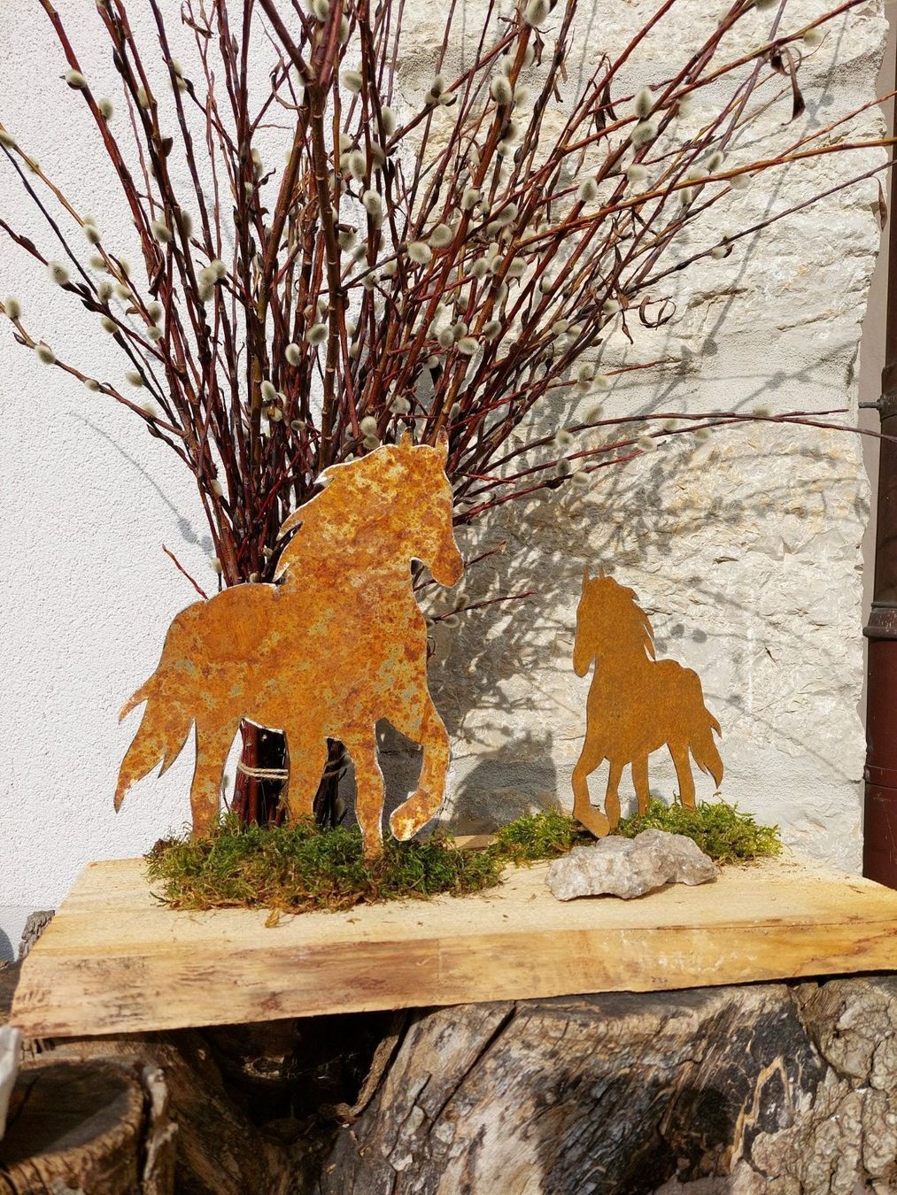 Statuette: Rost Blech Pferd mit Fohlen – Nuovo (secondo la descrizione) da Lohn SH venduto da Zwierbel 1