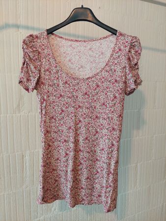 T-Shirt Damen rosa Blumenmuster Pimkie, Gr. S