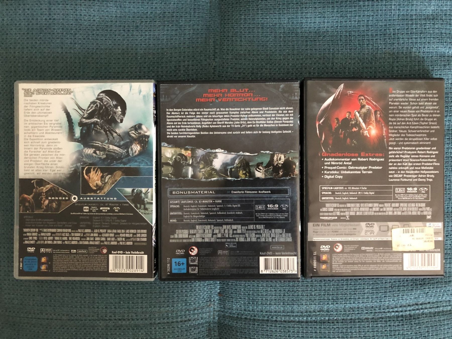 Alle DVDs: Alien vs Predator 1+2 und Predators (3 DVD's) – Gebraucht aus Basel von  1