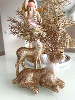 2 Hirsche Deko Glitzer Xmas NEU