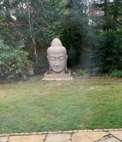 Garten Brunnen Wasserspiel Skulptur Buddha Kopf mit Becken