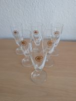 6-teiliges Set Schnapsgläser mit goldener Eiche