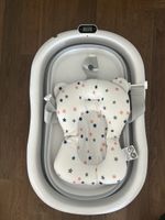 Foldable Baby Bath with Newborn Support & Digital Thermom