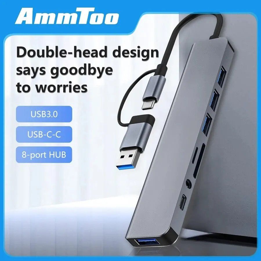 Hub & Switch: Hub USB-C-Splitter-Kartenleser Anschluss Docking station – Nuovo e nell'imballaggio originale da Genève venduto da Top-Trend 1