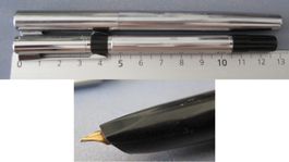 WATERMAN Set plume/feutre, modèle Facette(1970s), chromés