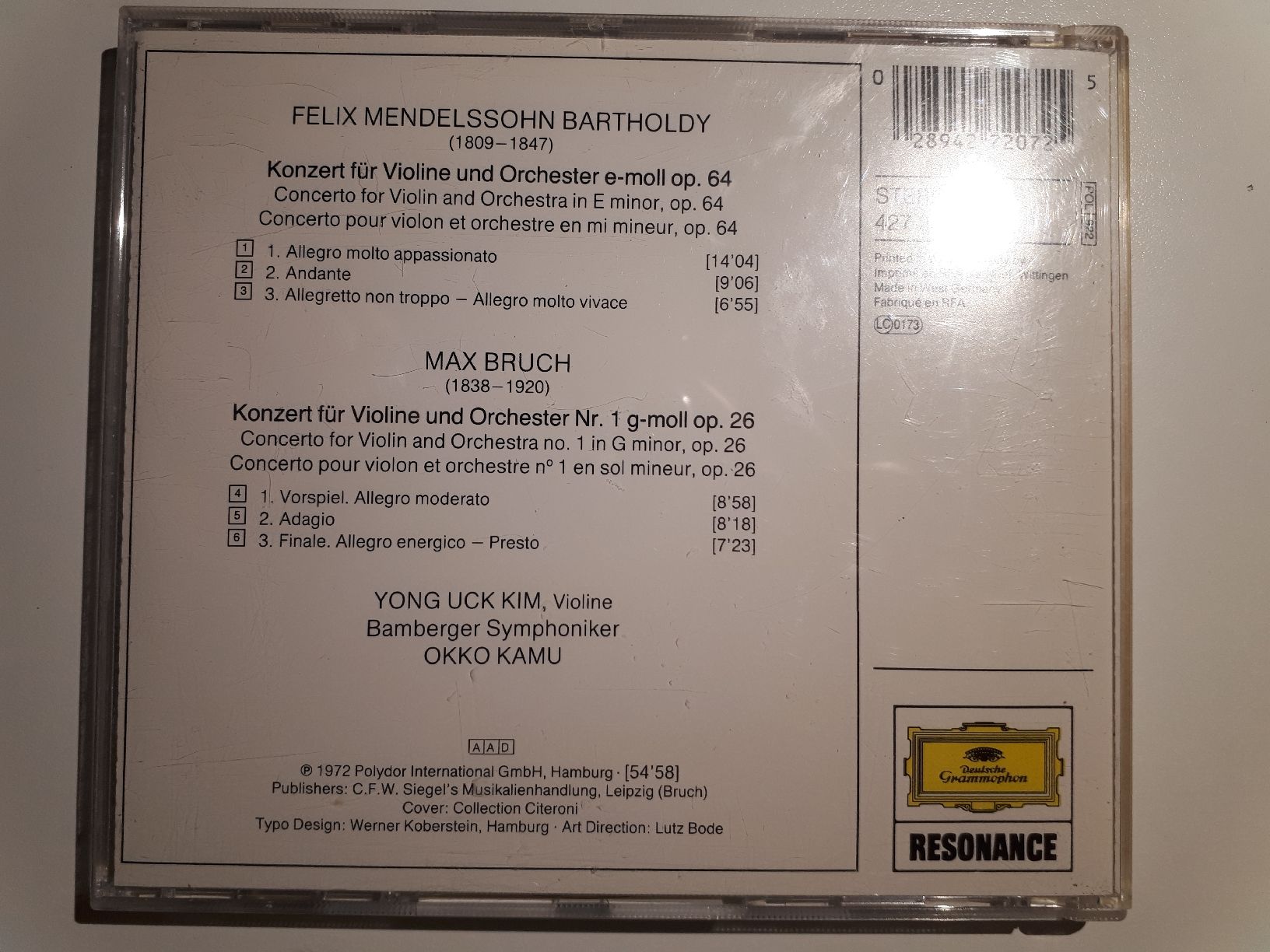 CD: Mendelssohn, Bruch: Violinkonzerte – Usato da Dietikon venduto da Buchantiqdietikon 1
