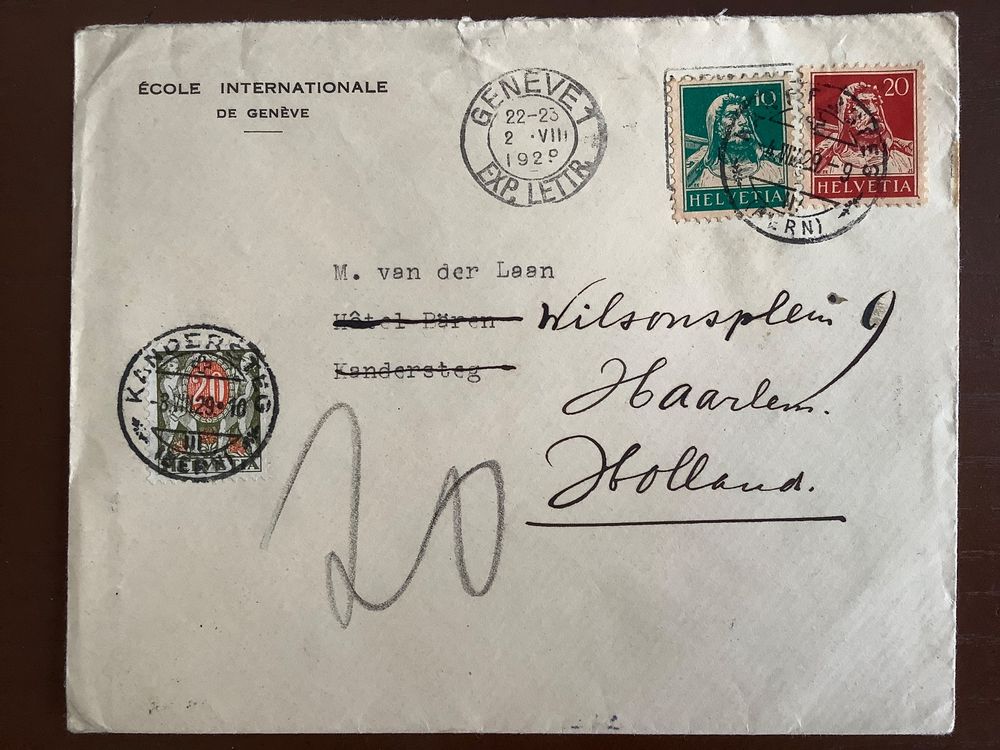 Belege Tax 1929 lettre taxe Genève Kandersteg Tell Kaufen auf Ricardo