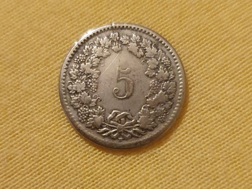 Tutti le monete: 5 Rappen 1850 – Usato da Wallenwil venduto da Rainbow45 1