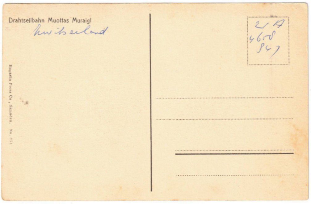 Cartoline postali: St. Moritz - Standseilbahn Muottas Muragl – Usato da Binningen venduto da Mountainrider 1