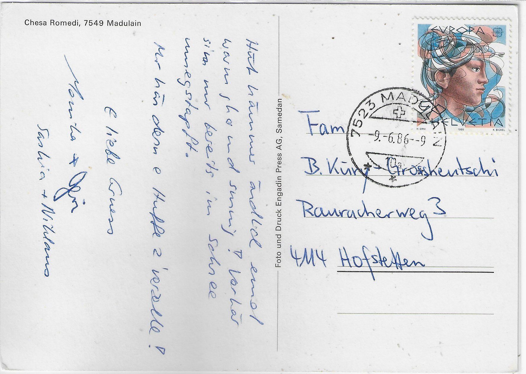 Cartoline postali: Chesa Romedi - Madulain – Usato da Ettingen venduto da Kartenplanet 1