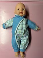 Poupée vintage Petitcollin, yeux bleus, pyjama bleu!