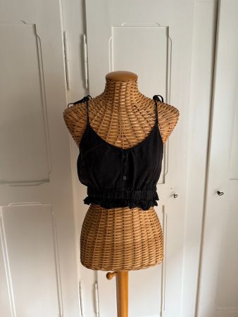 ZARA - cropped Trägertop schwarz S