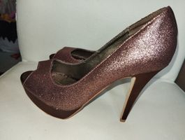 super sexy glitzige Pumps auf Plato und mit Anti-Rutsch