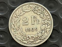 2 Franken 1909  Rar