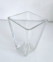 Elegante Glasvase, eckig, 17cm hoch - NEU