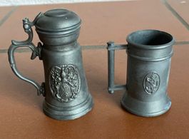 Zinn-Miniaturen: Kanne und Becher