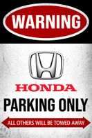 Honda Parking Only Blechschild Civic Type R NSX Englisch