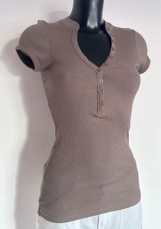 TOP 💜☀️ Gr S Shirt figurbetont taupe