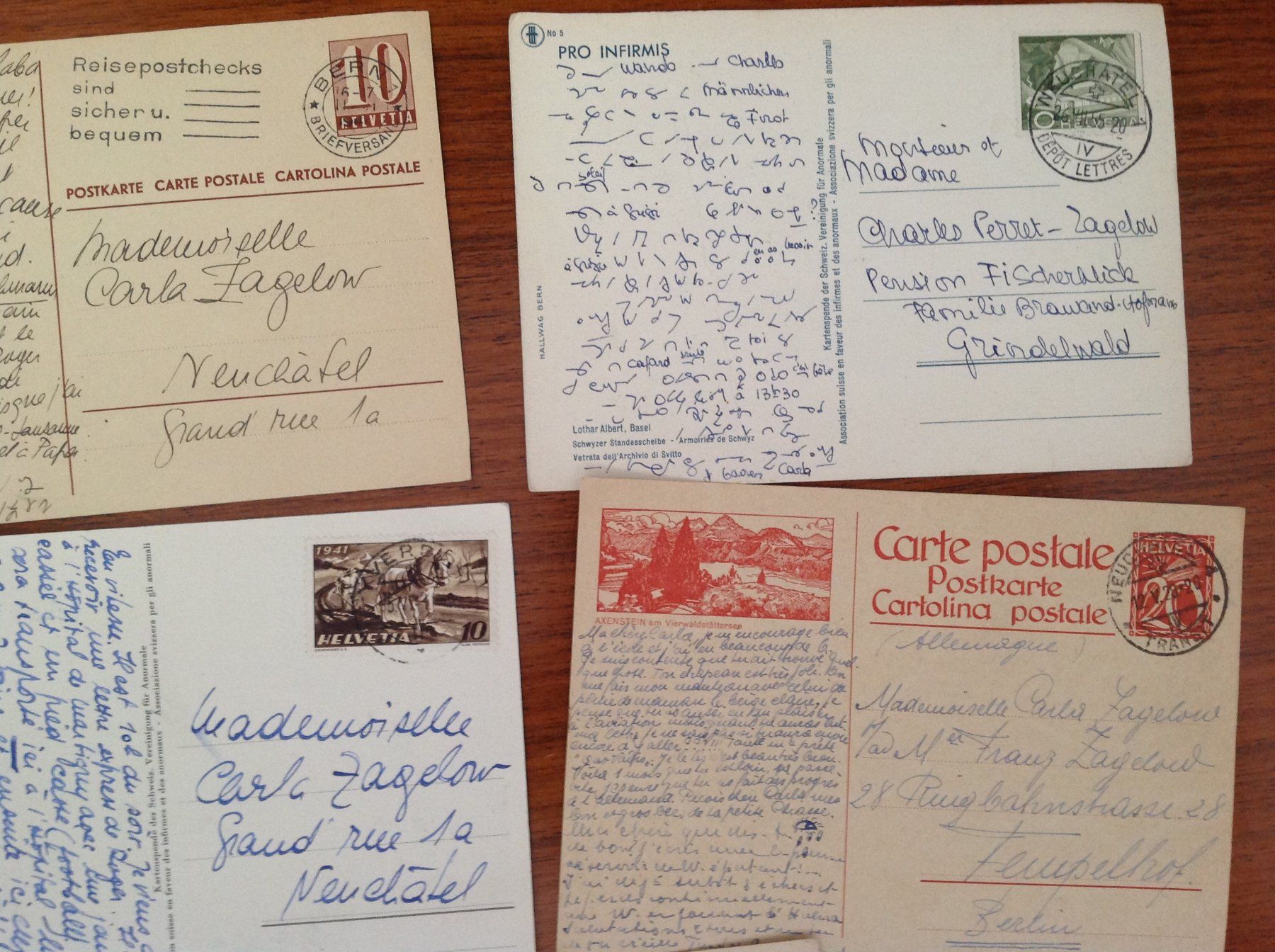 Alle Briefmarken: timbres sur carte 1920 / 1940 – Gebraucht aus Vuiteboeuf von broticaire 1