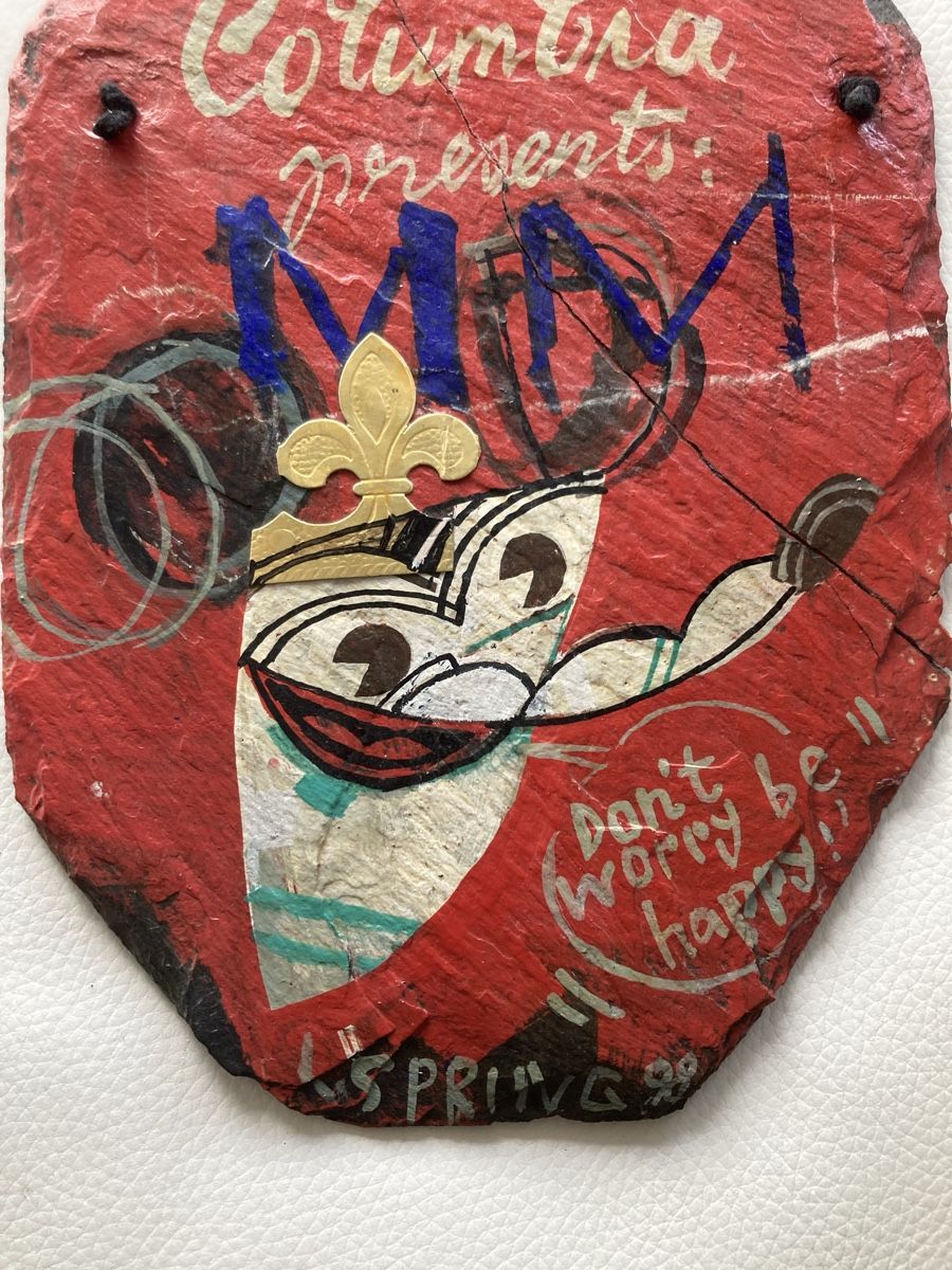 Dipinti: Lorenz Spring, Öl / Mix-media /Collage auf Schieferstein – Usato da Münsingen venduto da Rehtre 3