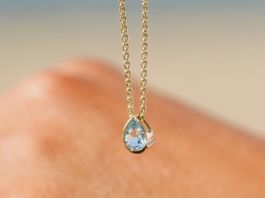 Damen Topas Anhänger Gold mit kette s925