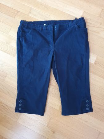 Capri-Stoffhosen Schwarz Baumwolle Gr. 50