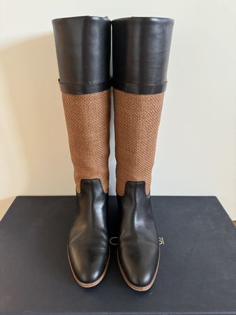 Sergio Rossi Bottes d'hiver en cuir noir T 38.5