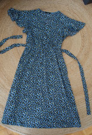 Jolie robe ONLY à imprimé léopard bleu, taille 38 - NEU