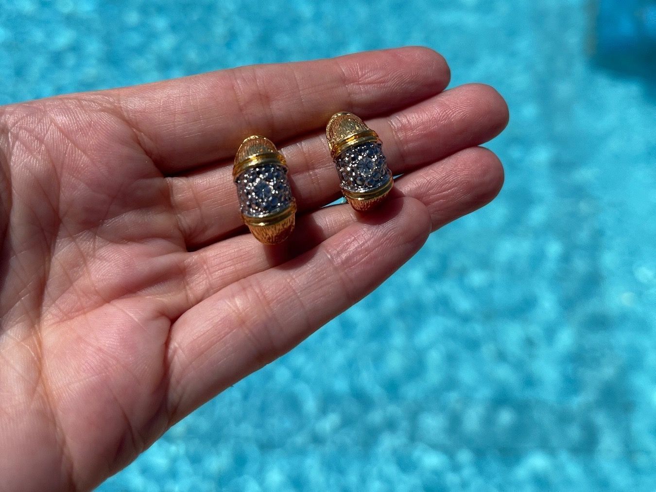Orecchini pendenti & Orecchini a lobo: Wunderschöne Vintage Ohrringe Clips mit gold Plating – Usato da Winkel venduto da Luxtime 3