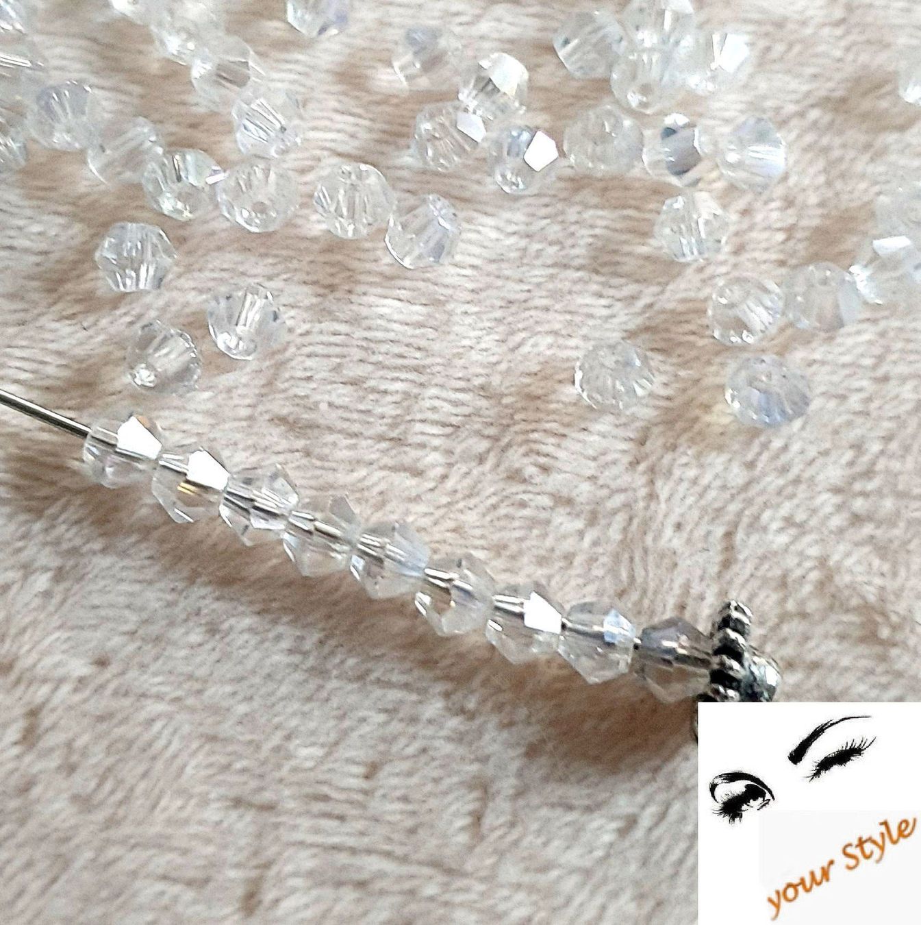 Perlen (unechte): 100 Stk.Glas-Perlen 4mm crystal AB Lüster – Neu und originalverpackt aus Oberglatt ZH von -your-Style- 1