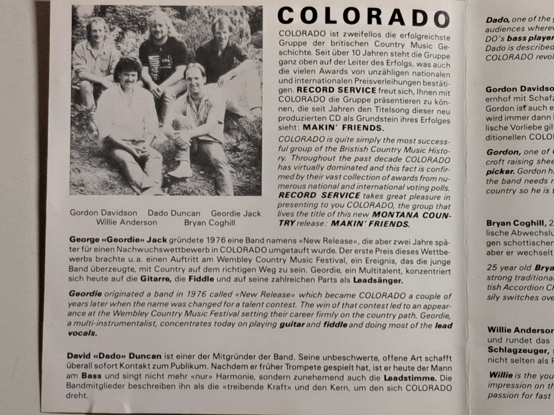 CD: COLORADO - Makin' Friends – Usato da Wichtrach venduto da LuckyLuke69 2