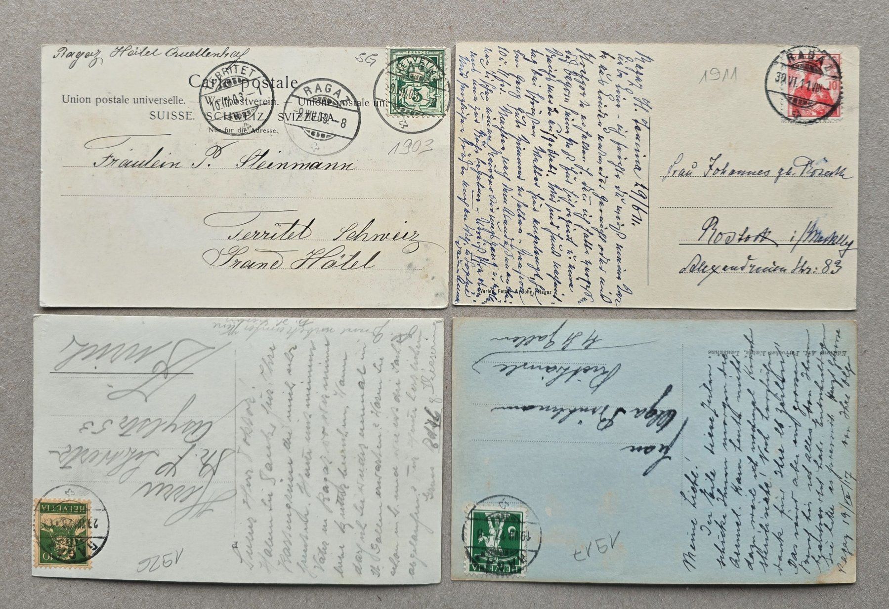 Cartoline postali: Bad Ragaz AK 4 Stk. (1) – Usato da Rheinau venduto da MakalekaAloha 1