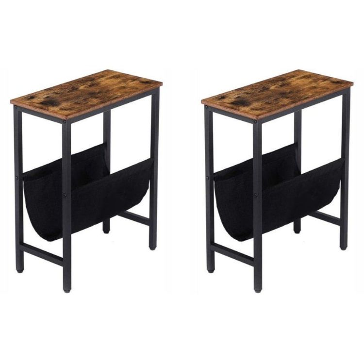 Rocking Rocker Veranda-Wippe Mit Beistelltisch – 2-teilig, Schwarz, Aus Massivholz, Klappbar