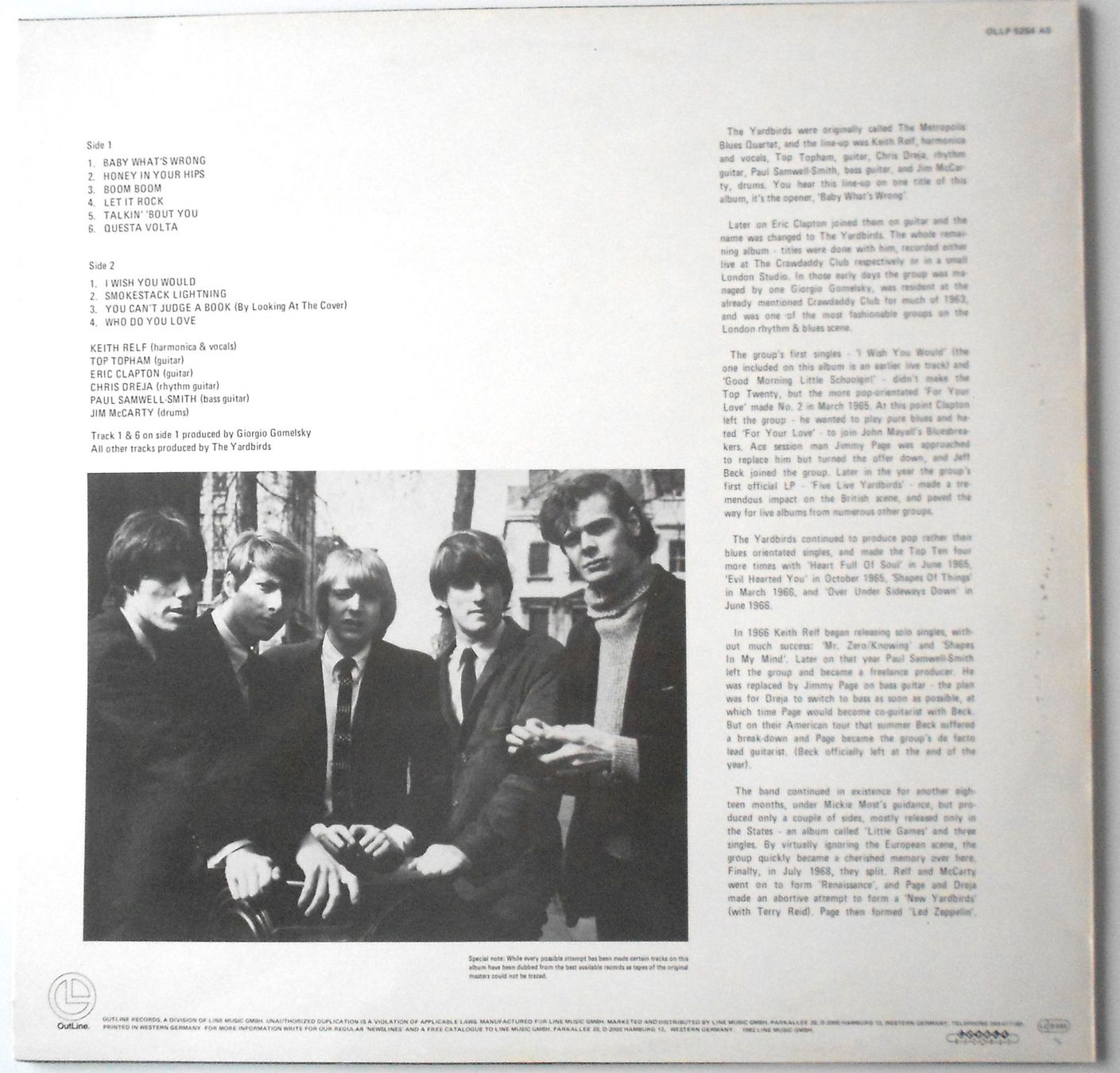 Dischi in vinile: The Yardbirds - Second Helping LP White Vinyl 1982 – Usato da Dübendorf venduto da ArtExpression 1