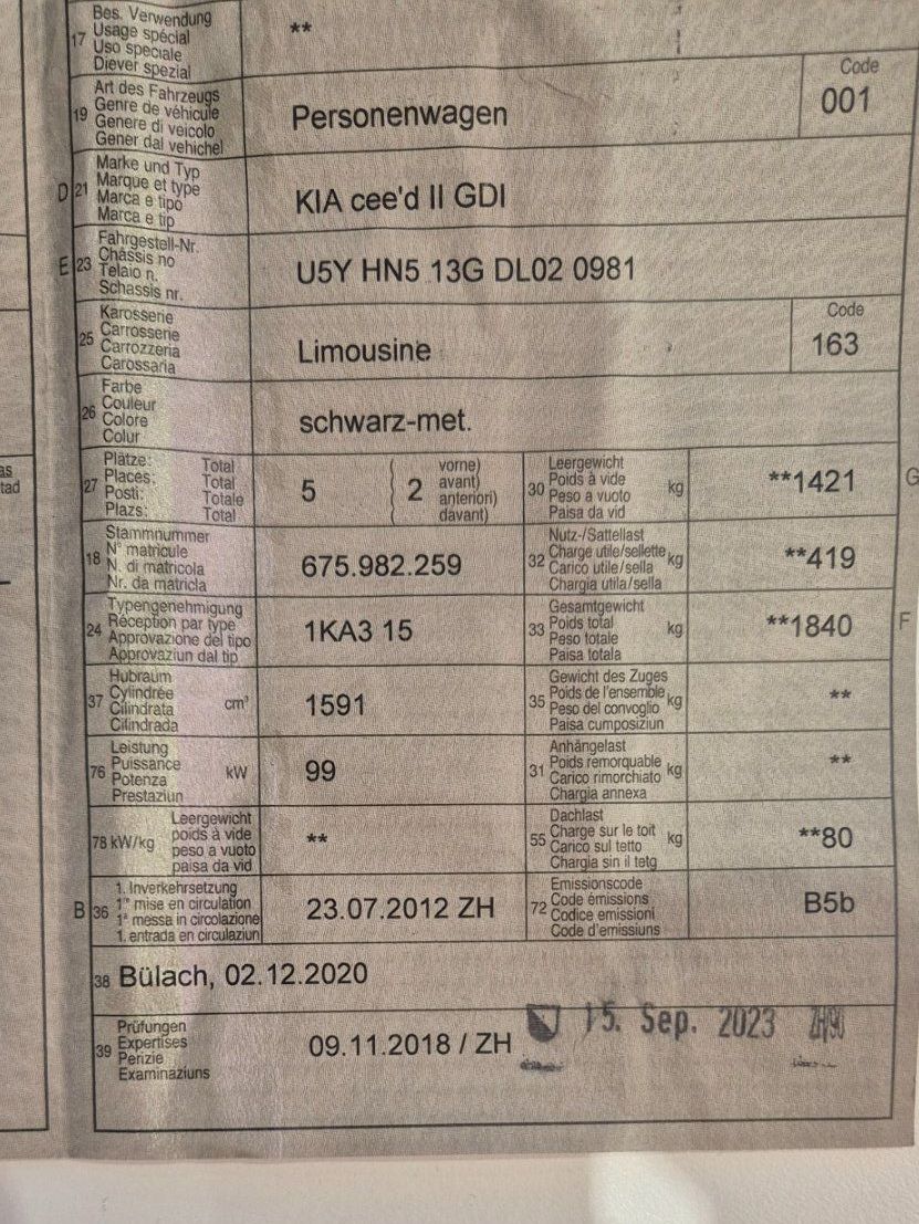 Kia Automobili: Kia cee'd II GDI – Usato da Otelfingen venduto da hof74 7