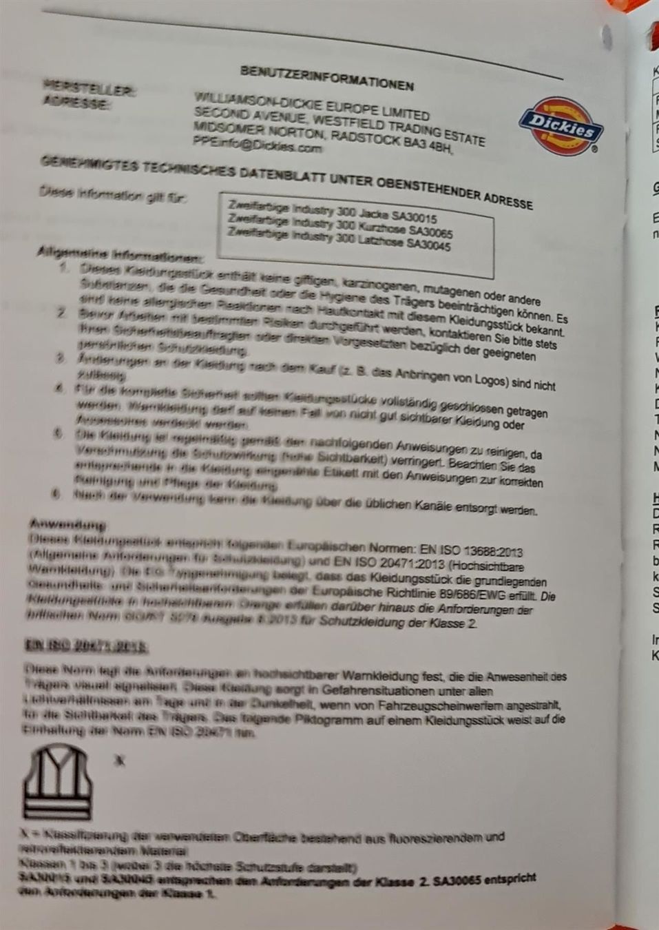 Dickies Hosen: Dickies Arbeitshose, Warnschutzhose Gr. 46 – Neu und originalverpackt aus Uerkheim von Kaufoption 6