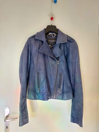 Lederjacke Leonardo blau Grösse S gebrauchter Zustand