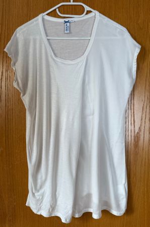 Cooles Shirt chris line casual, weiss mit Falte Vorderseite